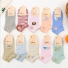 Wholesale 200-stitch all-cotton boat socks for women in spring and autumn, versatile cartoon women's socks, and street stall socks from the manufacturer Specification image